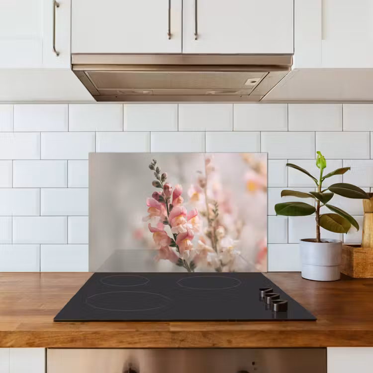 Spatscherm keuken - Bloem - Leeuwenbek - Roze - Stengel — 6