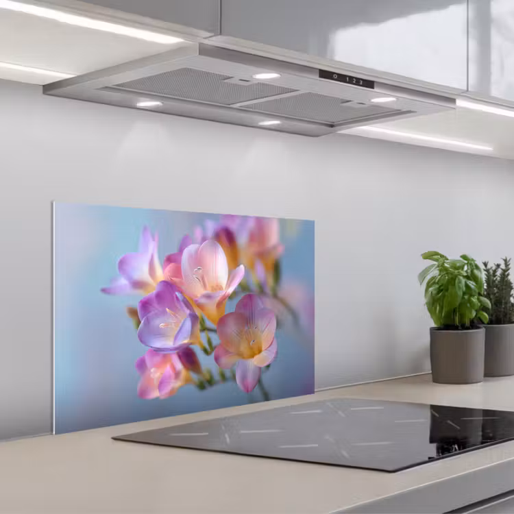Spatscherm keuken - Bloemen - Paars - Overloop - Meeldraden — 5