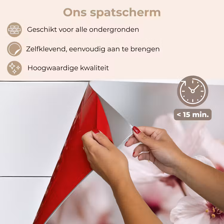 Spatscherm keuken - Bloesems - Meeldraden - Geel - Wazig — 4