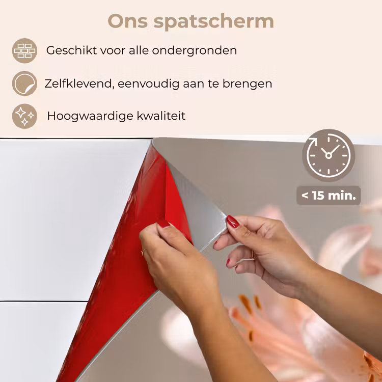Spatscherm keuken - Lelies - Meeldraden - Roze - Wazig — 4