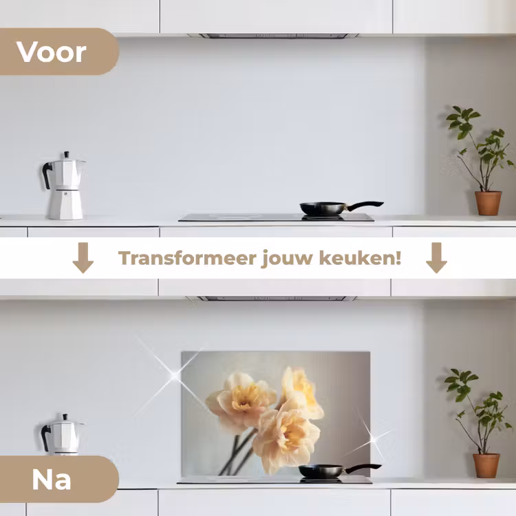 Spatscherm keuken - Narcissen - Geel - Bloemblaadjes — 3