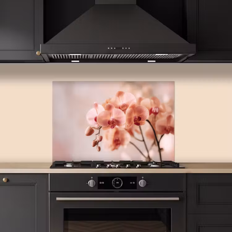 Spatscherm keuken - Orchidee - Bloemen - Roze - Bloemblaadjes — 2