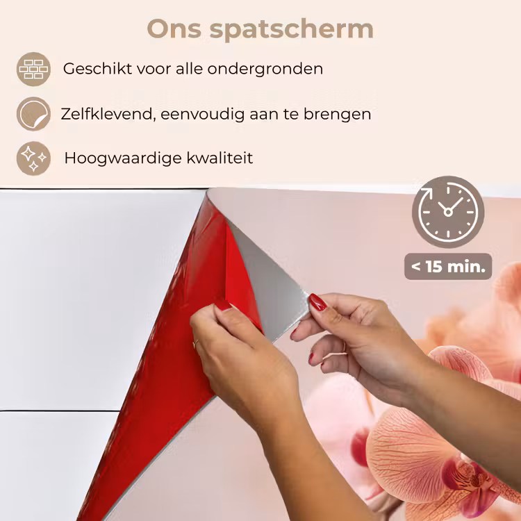 Spatscherm keuken - Orchidee - Bloemen - Roze - Bloemblaadjes — 4
