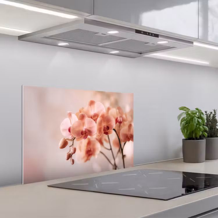 Spatscherm keuken - Orchidee - Bloemen - Roze - Bloemblaadjes — 5
