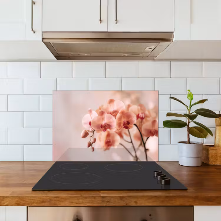 Spatscherm keuken - Orchidee - Bloemen - Roze - Bloemblaadjes — 6