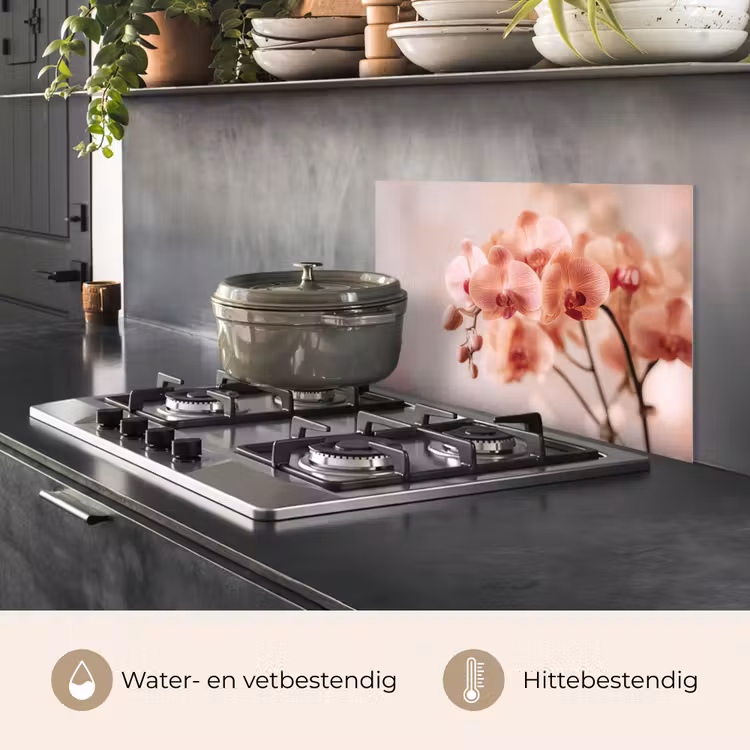 Spatscherm keuken - Orchidee - Bloemen - Roze - Bloemblaadjes — 7