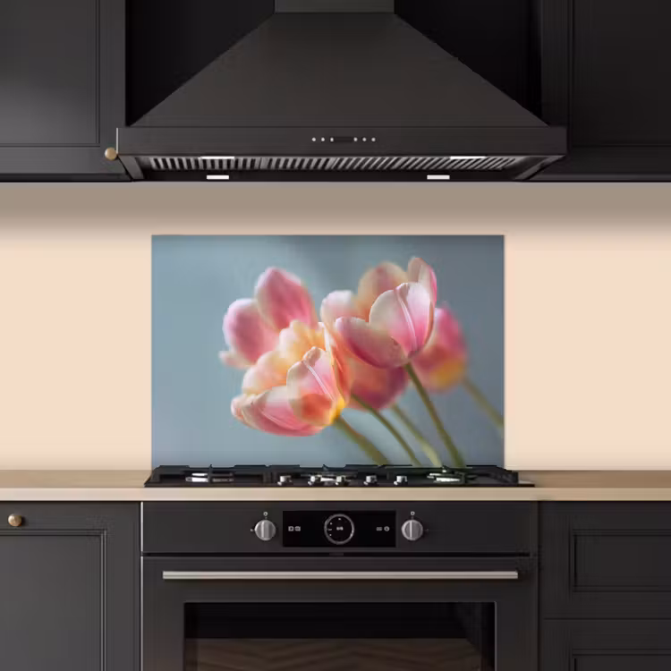 Spatscherm keuken - Tulpen - Roze - Stelen — 2