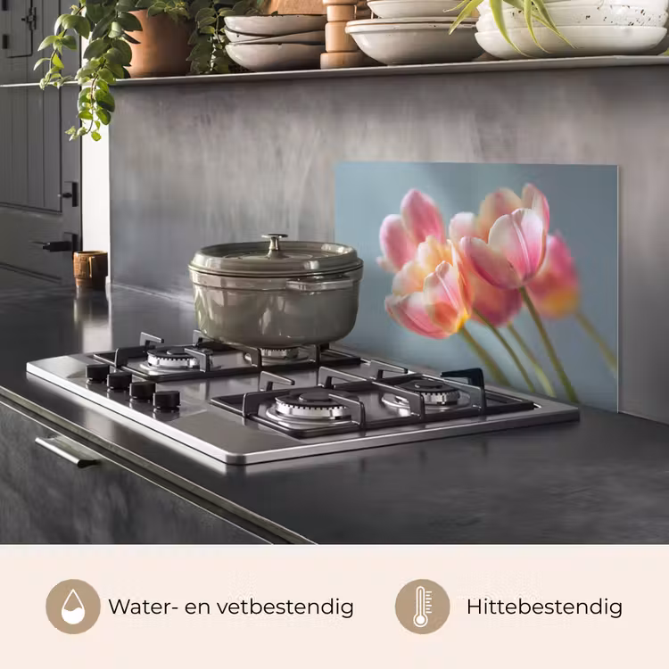 Spatscherm keuken - Tulpen - Roze - Stelen — 7