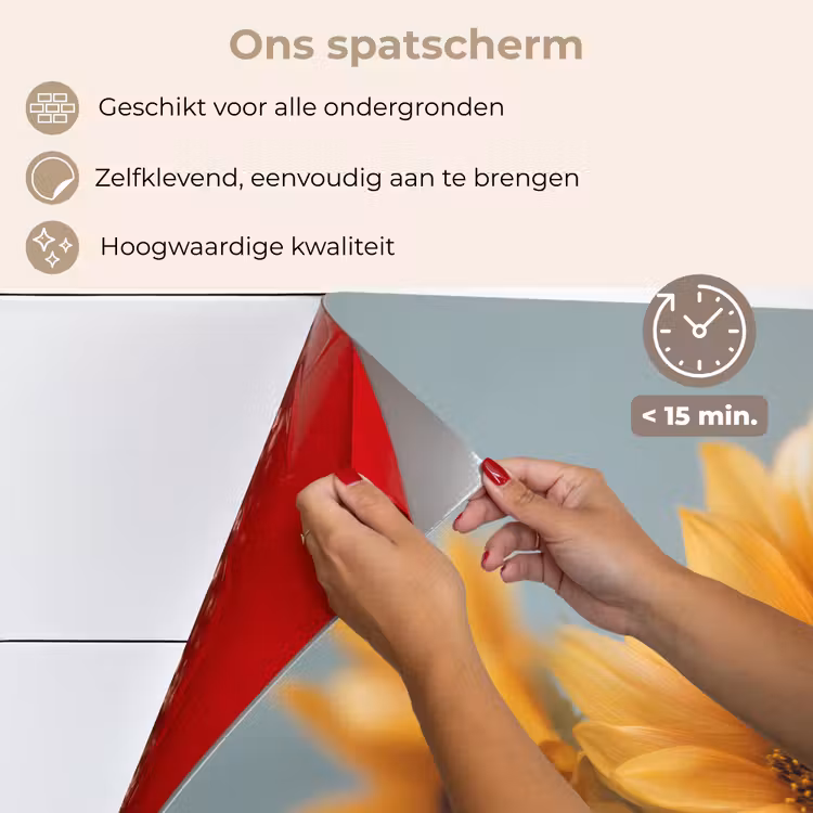 Spatscherm keuken - Zonnebloemen - Geel - Wazig — 4