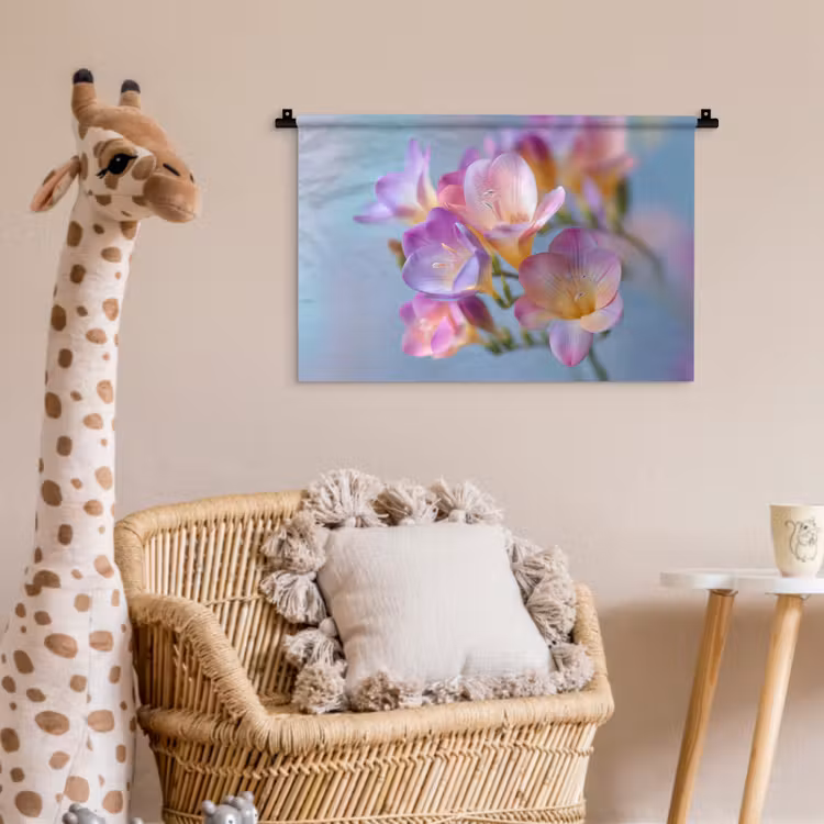 Wandkleed - Bloemen - Paars - Overloop - Meeldraden — 5