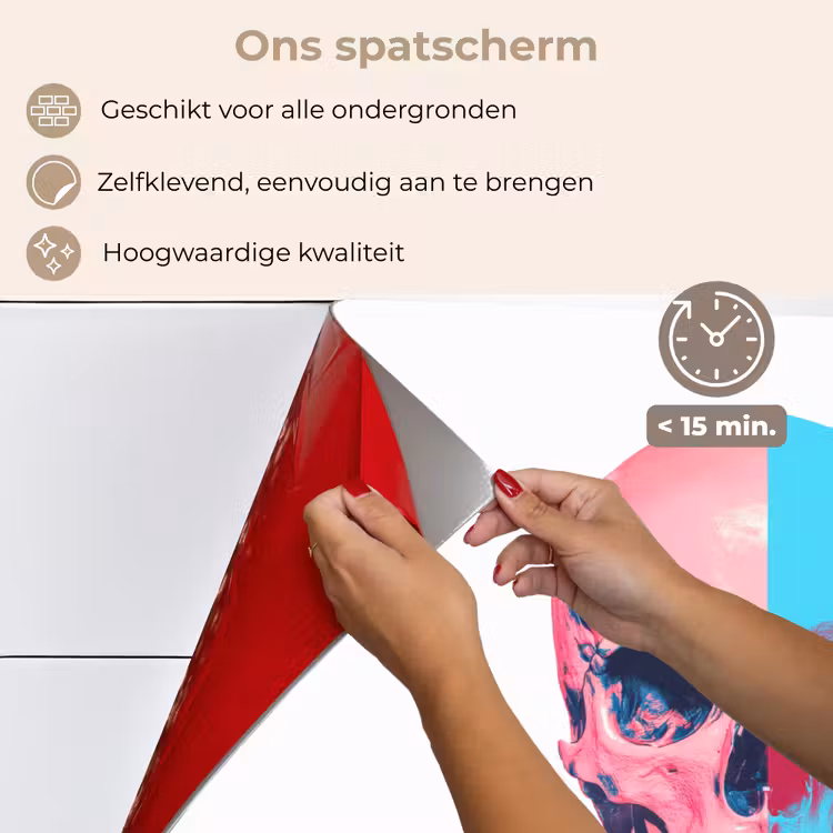 Spatscherm keuken - Schedel - Grafisch - Roze - Verdeeld — 4