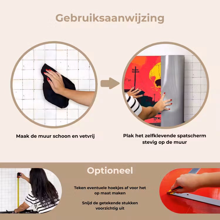 Spatscherm keuken - Straat - Verlaten - Schedel - Geel — 8