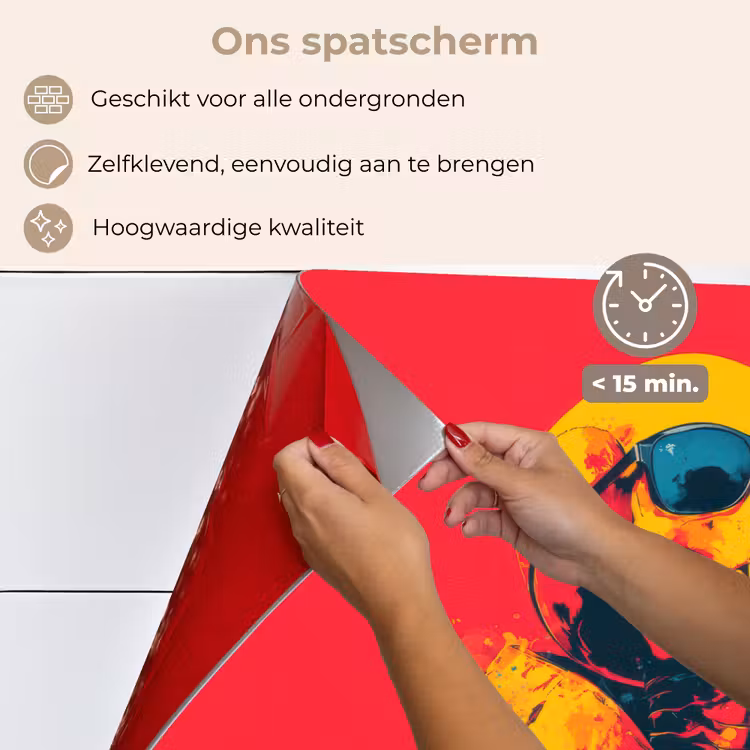 Spatscherm keuken - Zonnebril - Schedel - Jas - Rood — 4