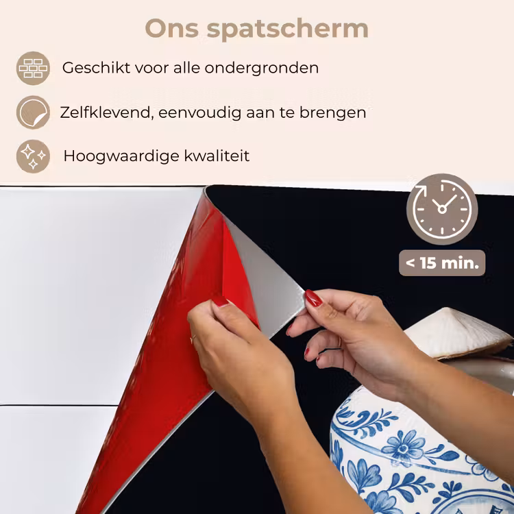 Spatscherm keuken - Kokosnoot - Eten - Delfts blauw - Drinken — 4