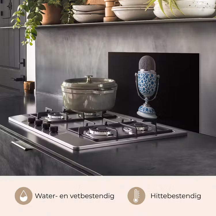 Spatscherm keuken - Microfoon - Delfts blauw - Muziek — 7