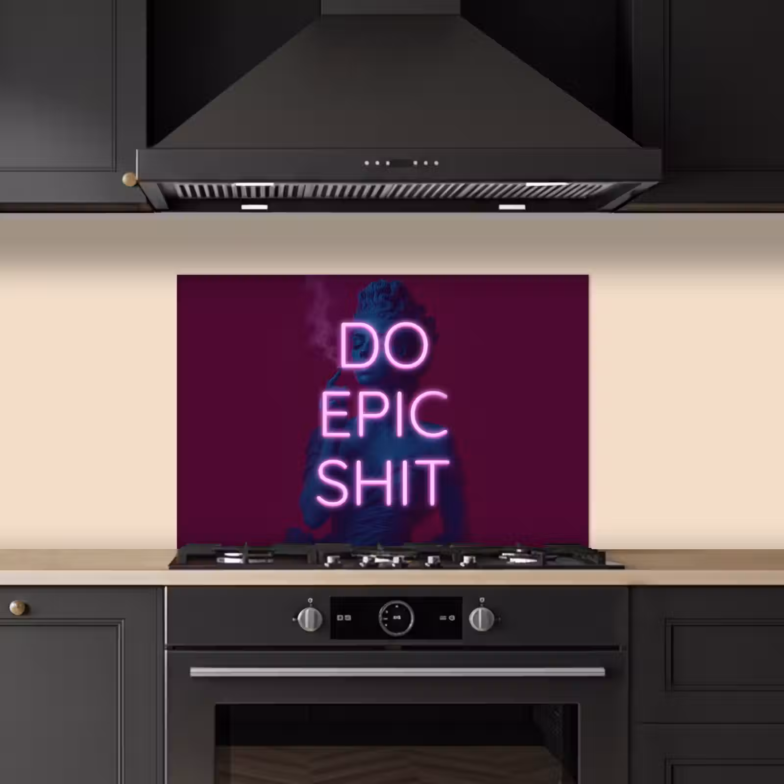 Spatscherm keuken - Buste - Neon - LED - Letters — 1