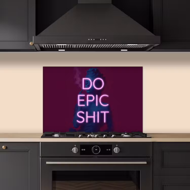 Spatscherm keuken - Buste - Neon - LED - Letters — 1