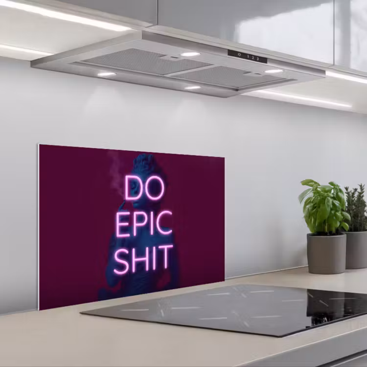 Spatscherm keuken - Buste - Neon - LED - Letters — 4