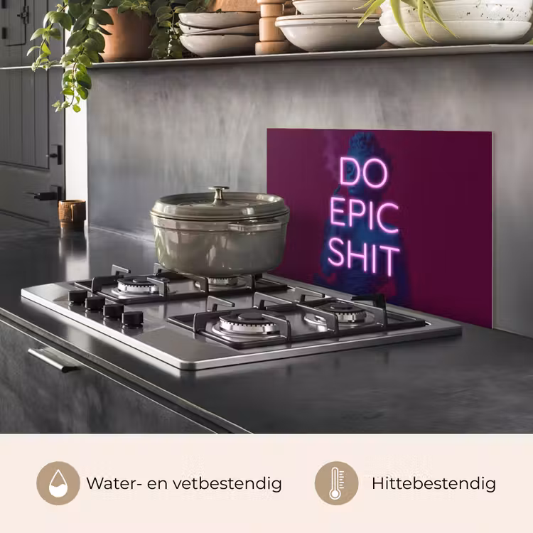 Spatscherm keuken - Buste - Neon - LED - Letters — 6