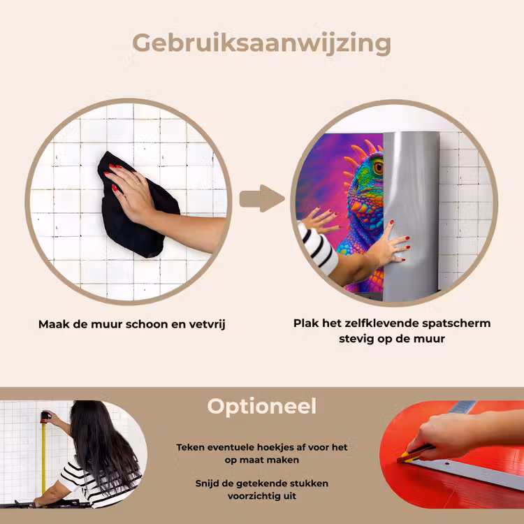 Spatscherm keuken - Kameleon - Dieren - Neon - Kleur — 7