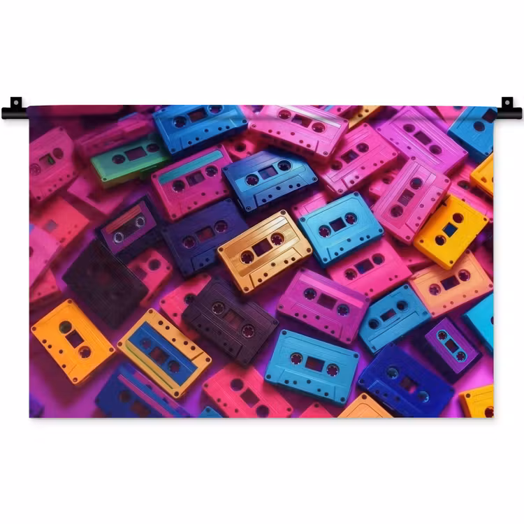 Wandkleed - Cassetteband - Kleurrijk - Energiek — 1