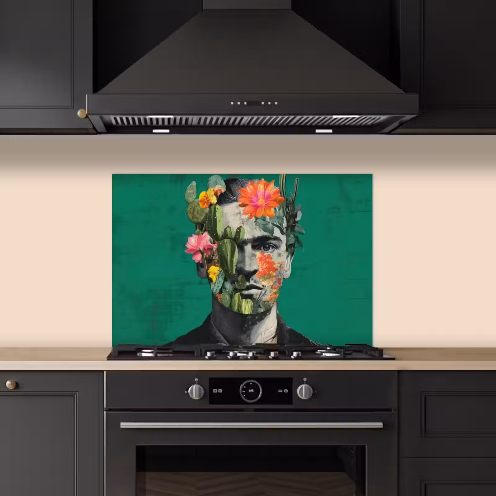 Spatscherm keuken - Man - Planten - Groen — 1