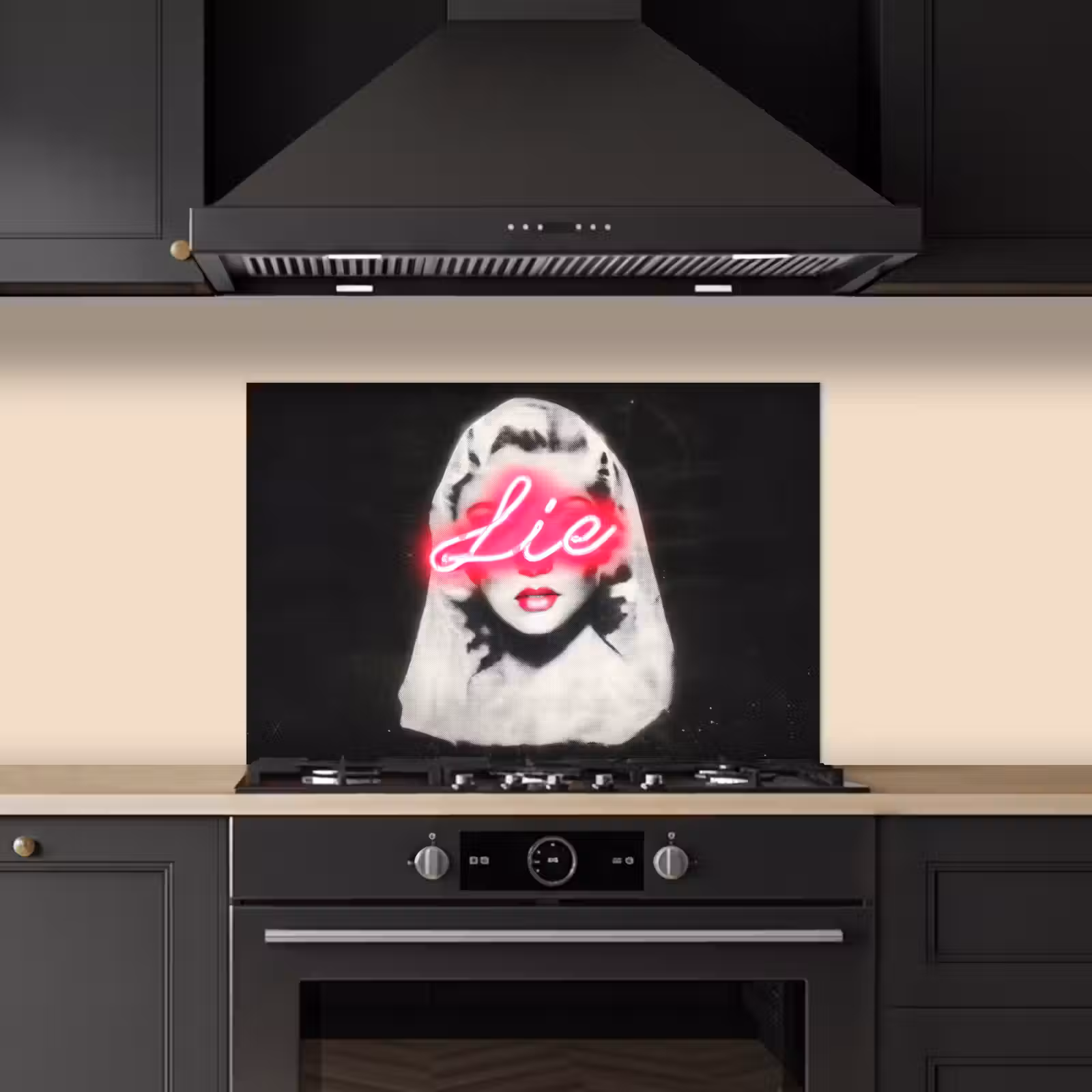 Spatscherm keuken - Neon - Letters - Vintage - Vrouw — 1