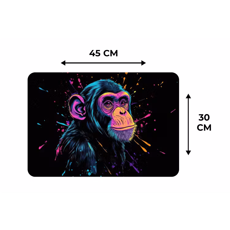 Placemat - 6 stuks - Aap - Verf - Neon - Kleur — 3