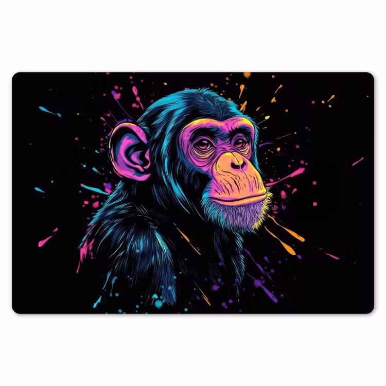Placemat - 6 stuks - Aap - Verf - Neon - Kleur — 7