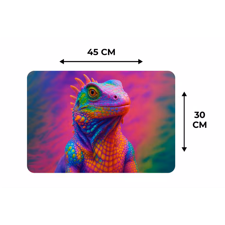 Placemat - 6 stuks - Kameleon - Dieren - Neon - Kleur — 3