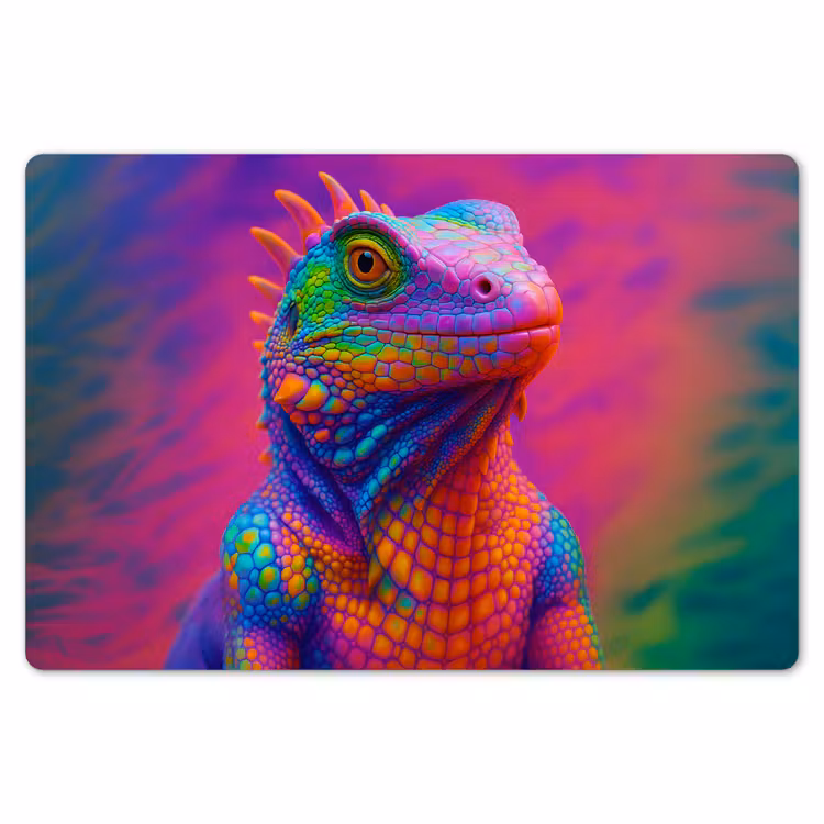 Placemat - 6 stuks - Kameleon - Dieren - Neon - Kleur — 7