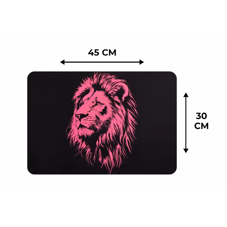 Placemat - 6 stuks - Leeuw - Zwart - Roze - Neon — 3