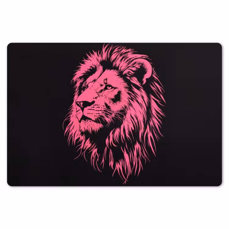 Placemat - 6 stuks - Leeuw - Zwart - Roze - Neon — 7