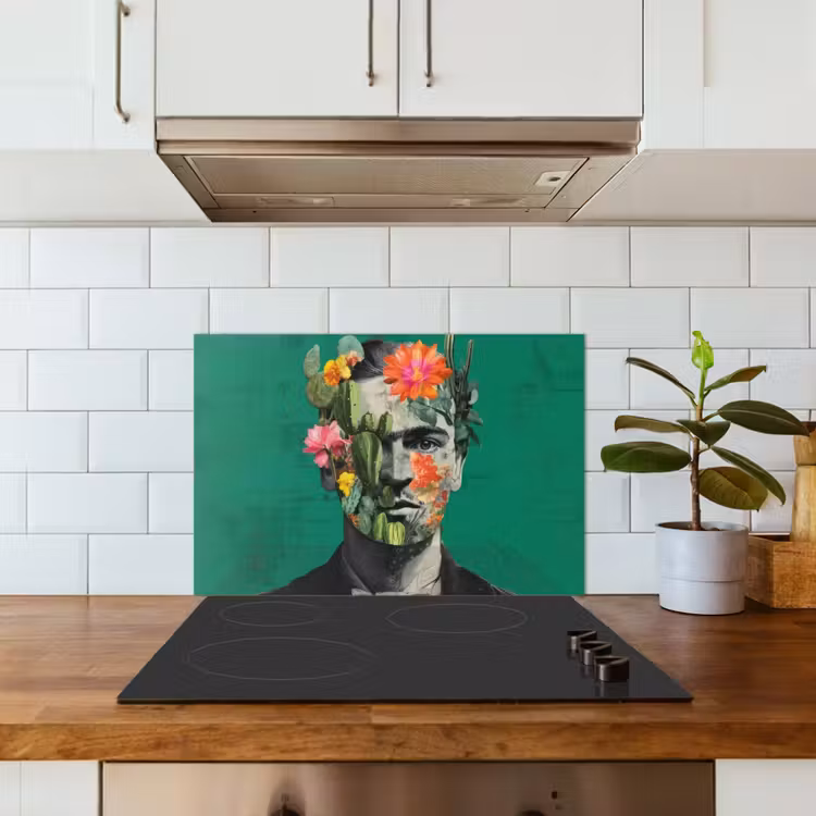 Spatscherm keuken - Man - Planten - Groen — 5