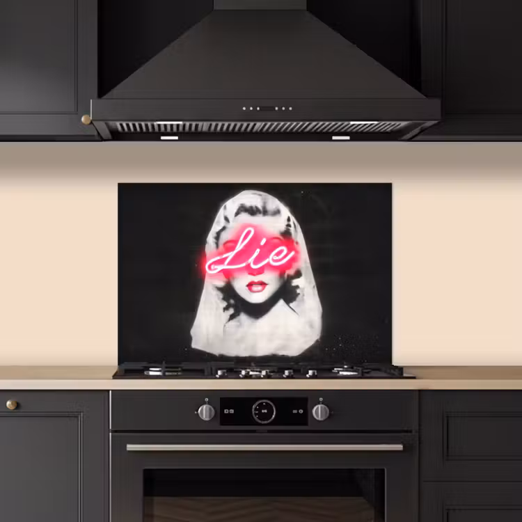 Spatscherm keuken - Neon - Letters - Vintage - Vrouw — 1