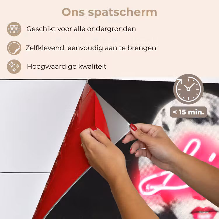 Spatscherm keuken - Neon - Letters - Vintage - Vrouw — 3