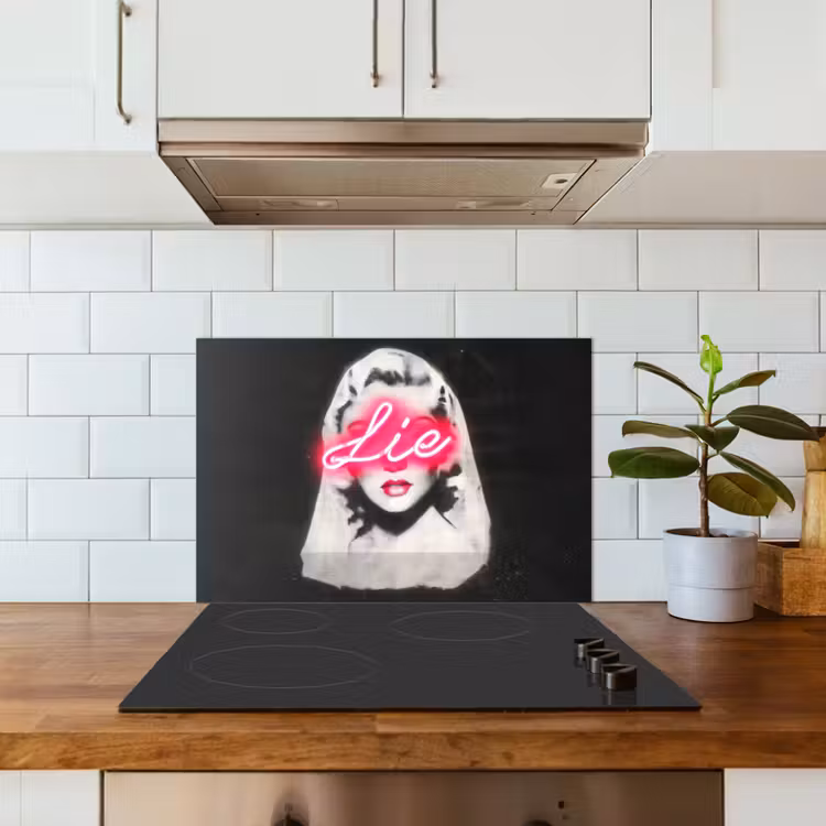 Spatscherm keuken - Neon - Letters - Vintage - Vrouw — 5