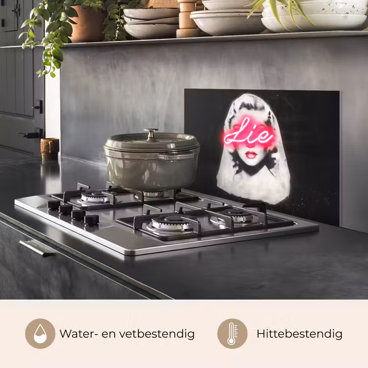 Spatscherm keuken - Neon - Letters - Vintage - Vrouw — 6
