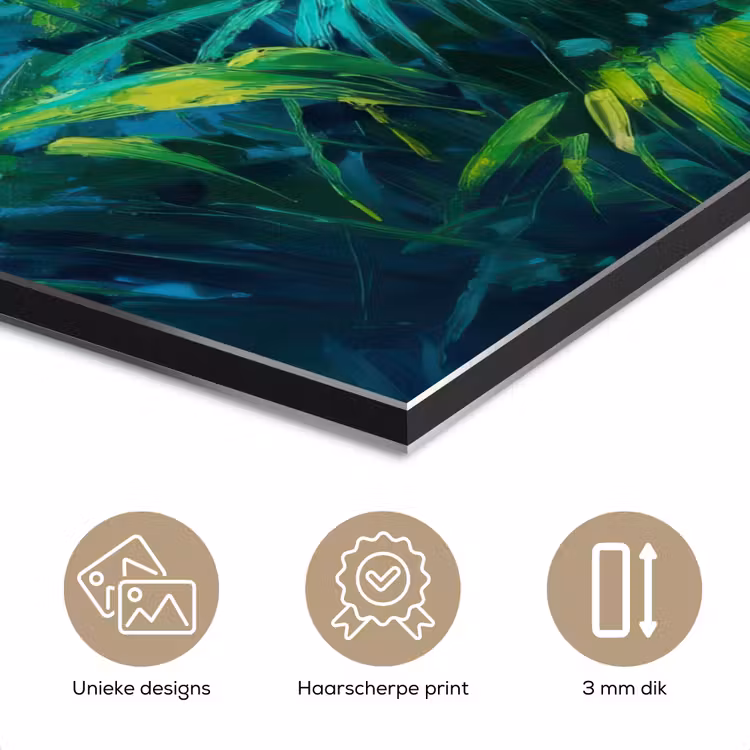 Aluminium schilderij - Bladeren - Groen - Schilderij - Abstract — 7