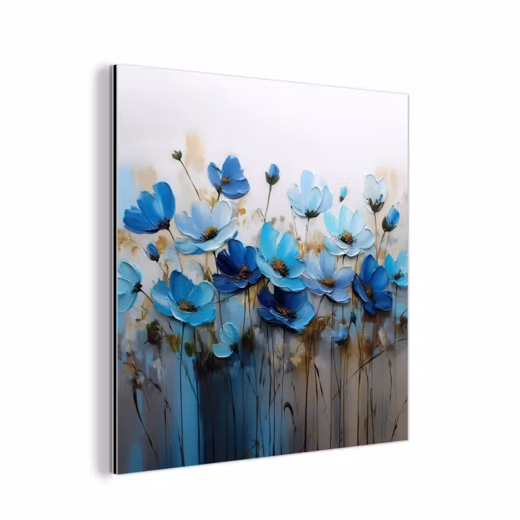 Aluminium schilderij - Bloemen - Schilderij - Blauw — 1