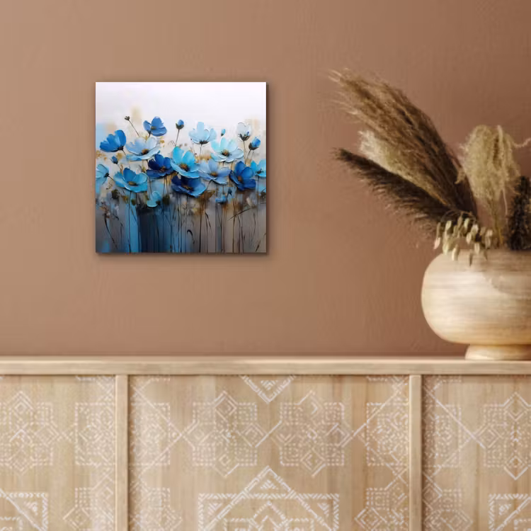 Aluminium schilderij - Bloemen - Schilderij - Blauw — 5