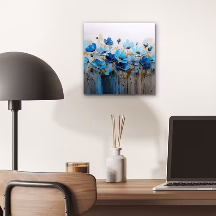 Aluminium schilderij - Bloemen - Schilderij - Blauw — 6