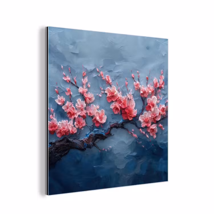 Aluminium schilderij - Bloesem - Bloem - Roze - Tak — 1