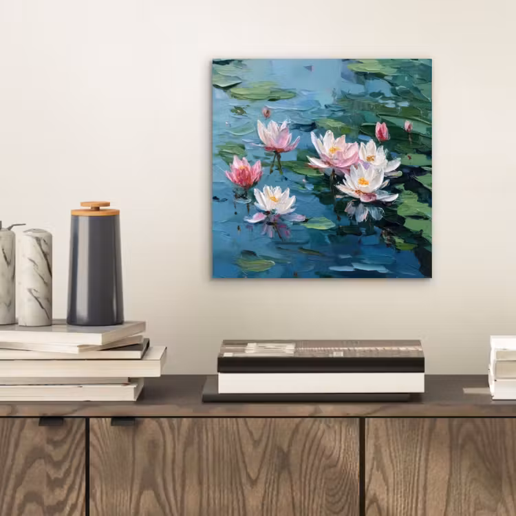 Aluminium schilderij - Waterlelies - Bloemen - Roze - Water — 2