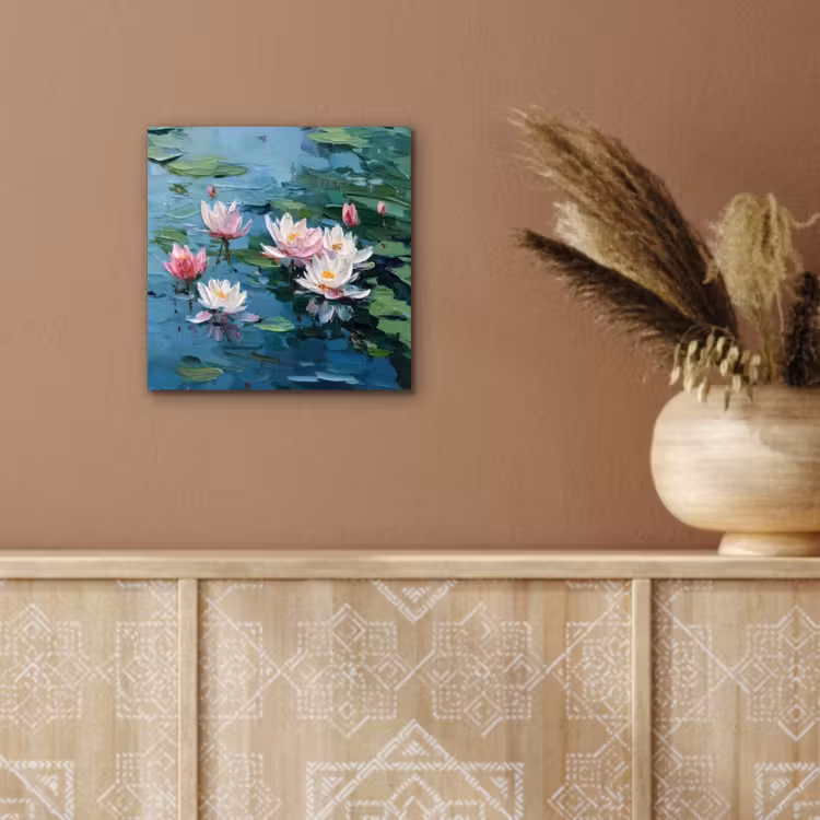 Aluminium schilderij - Waterlelies - Bloemen - Roze - Water — 5