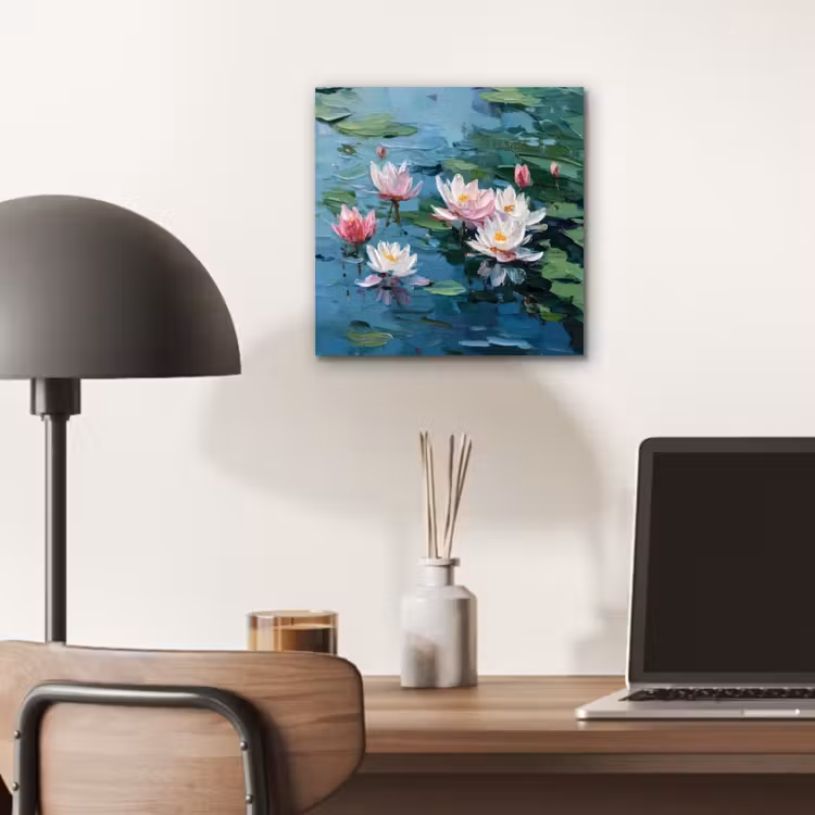 Aluminium schilderij - Waterlelies - Bloemen - Roze - Water — 6