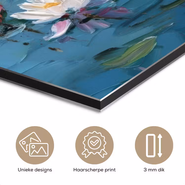 Aluminium schilderij - Waterlelies - Bloemen - Roze - Water — 7