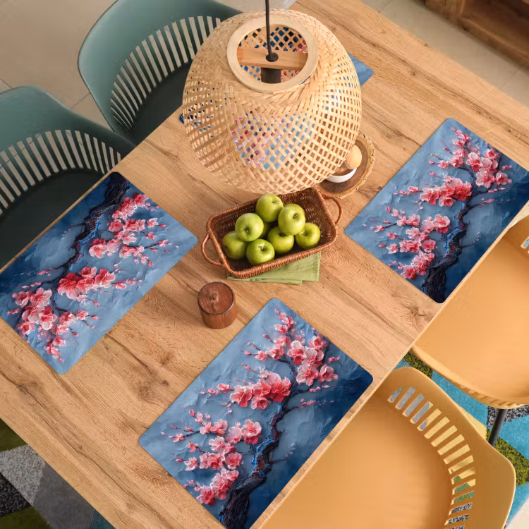 Placemat - 6 stuks - Bloesem - Bloem - Roze - Tak — 6
