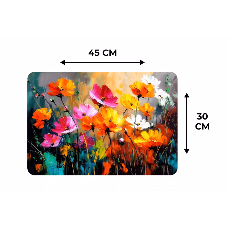 Placemat - 6 stuks - Felgekleurd - Bloemblaadjes - Abstract — 3