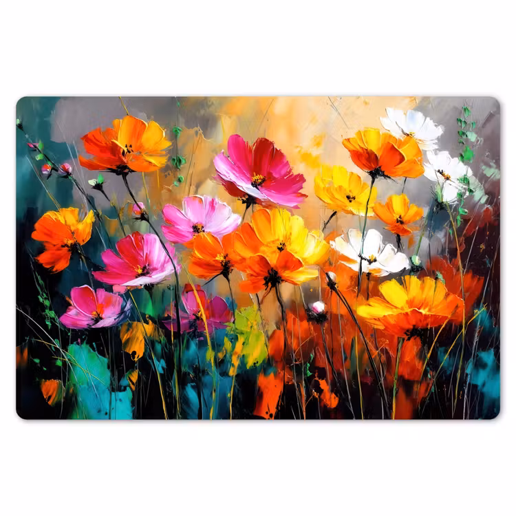 Placemat - 6 stuks - Felgekleurd - Bloemblaadjes - Abstract — 7